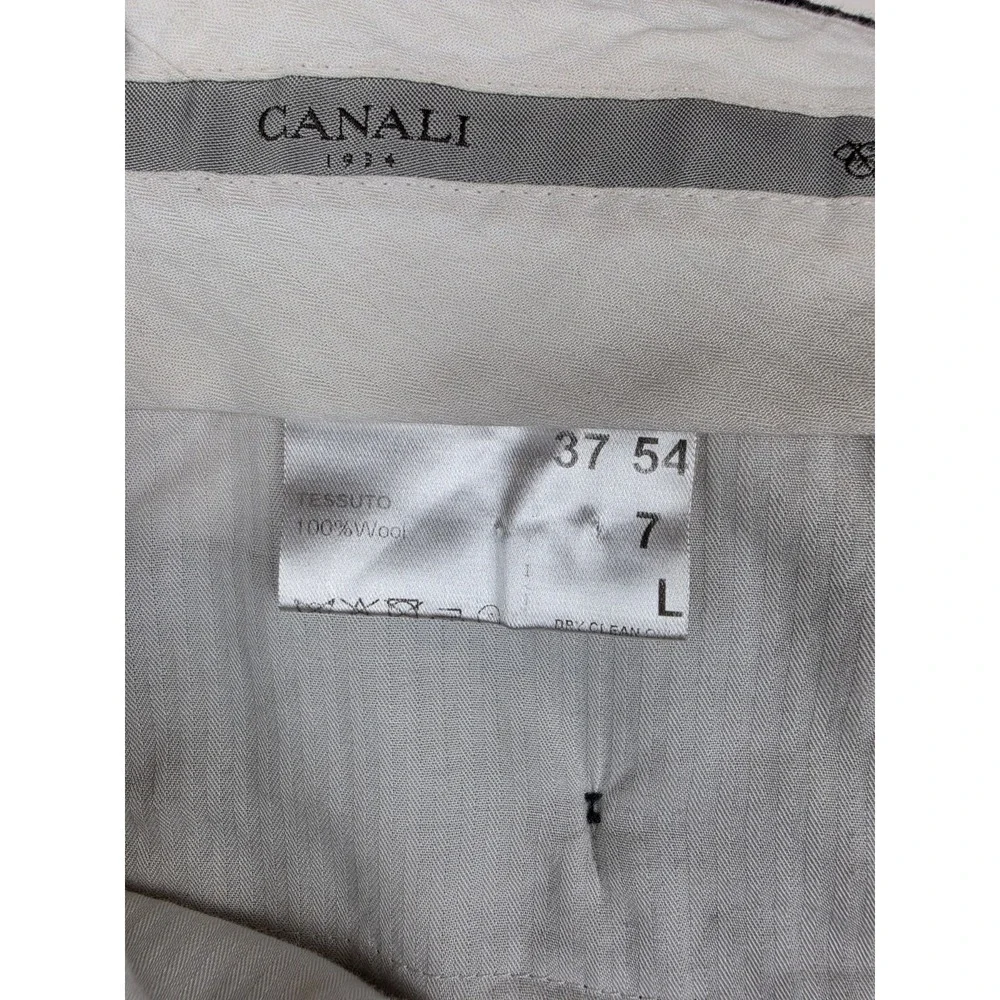 Canali 1934 2Pc Pinstripe Suit Mens 44L Gray 100% Wool Made in Italy Notch